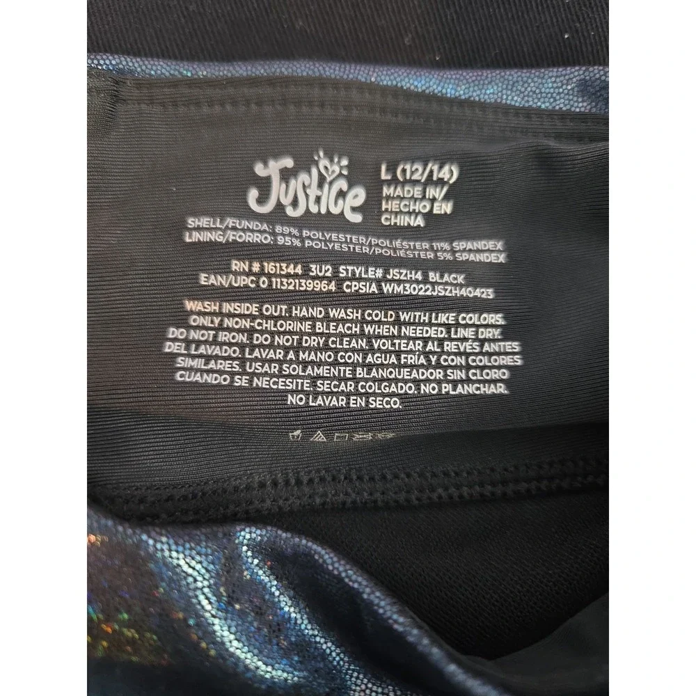 Justice Girls New Dance & Gym Shorts Size XS Black With Sparkles